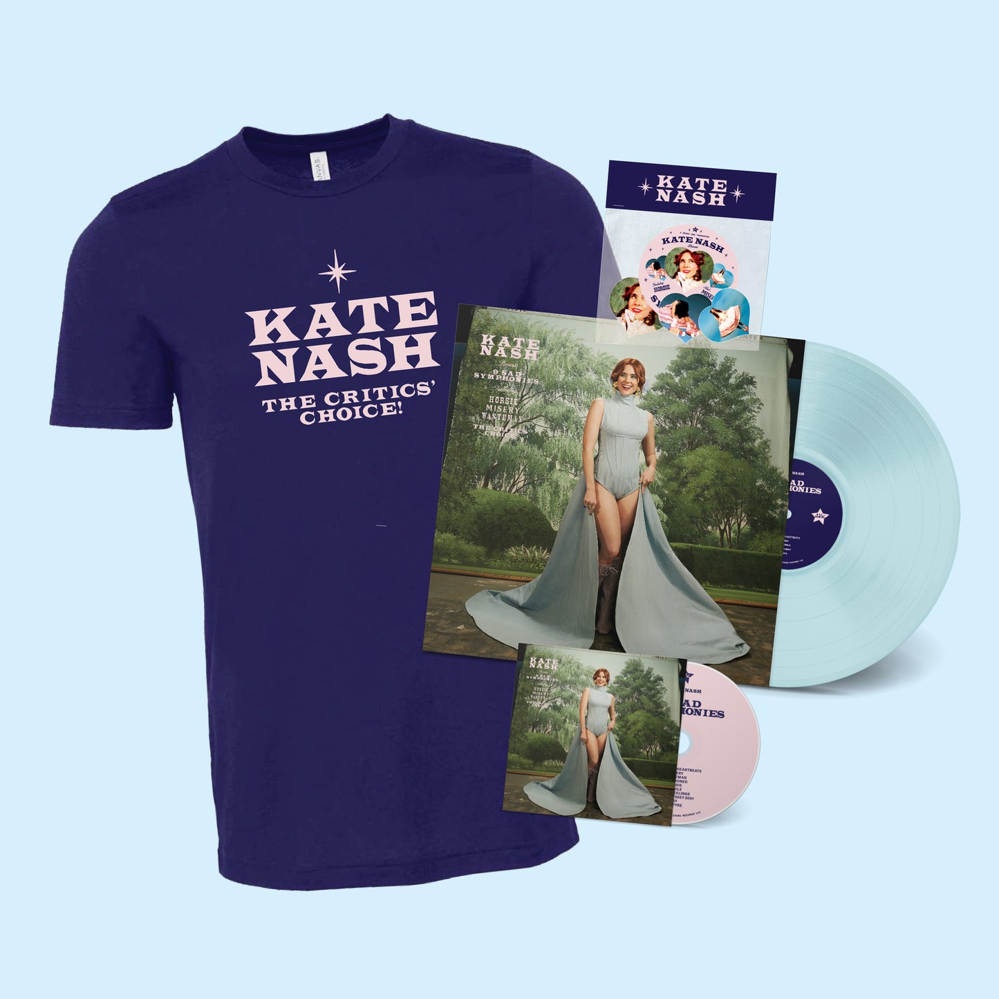 ‘9 Sad Symphonies’ LP + CD + Kate Nash T-Shirt + Sticker & Coaster Pack