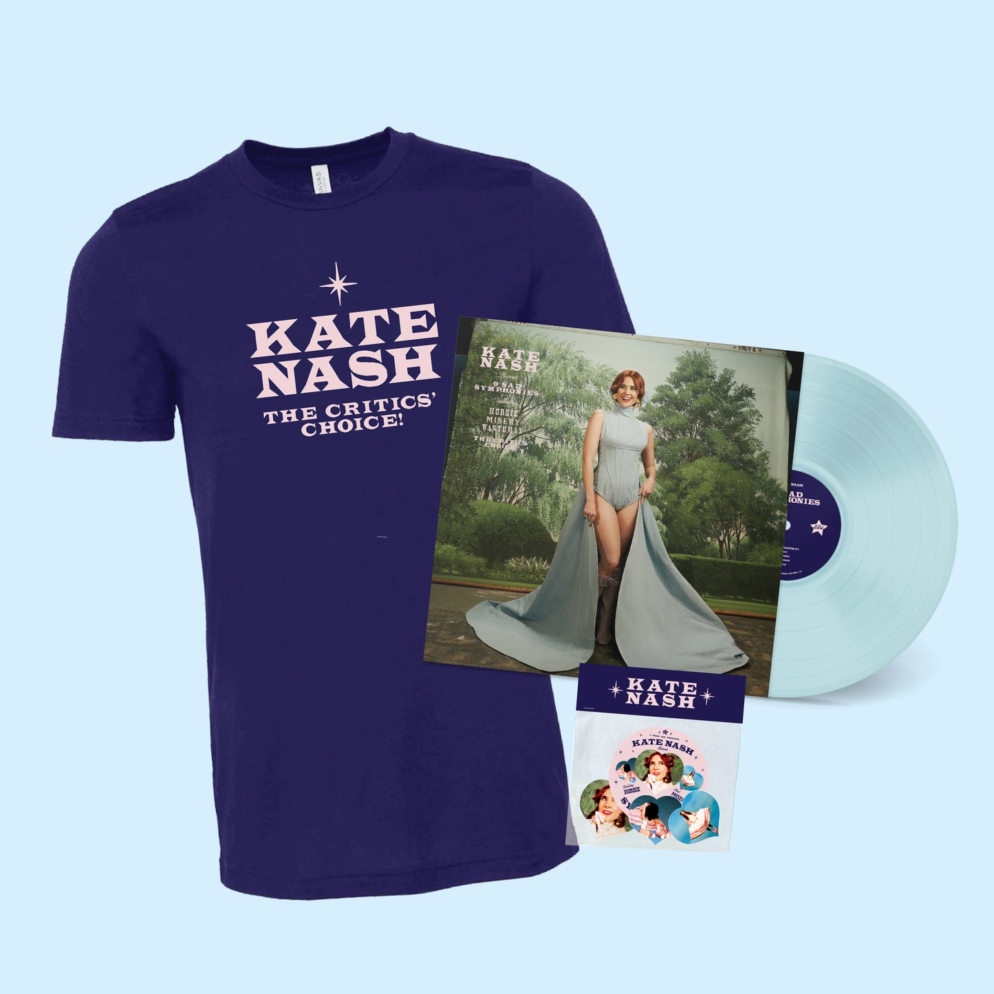 ‘9 Sad Symphonies’ LP + Kate Nash T-Shirt + Sticker & Coaster Pack